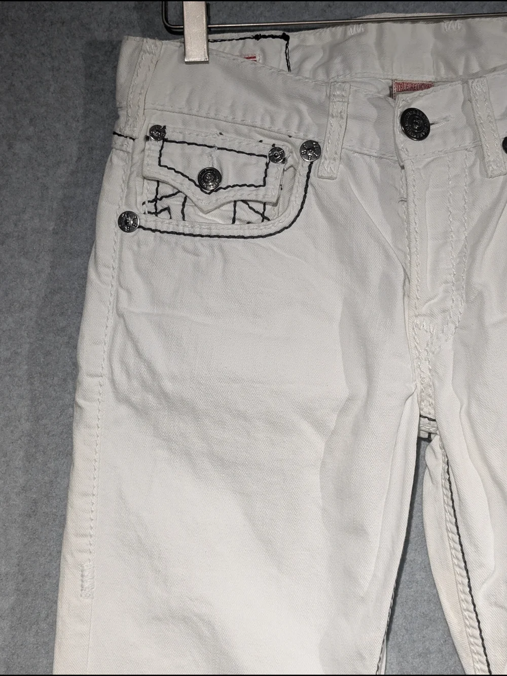 NWT True Religion Nathan Giant Big T Jeans White Size 31 - 2000s USA MADE  HTF!